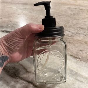 Clear Glass Soap Dispenser with Black Pump